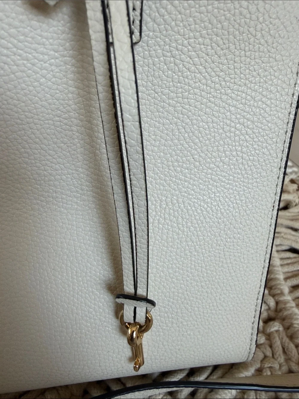 Marc Jacobs Cream Leather Top-Handle Satchel with Gold Hardware